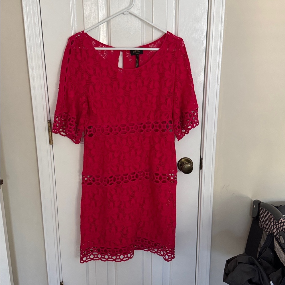 Laundry By Shelli Segal Vibrant Pink Lace Dress
